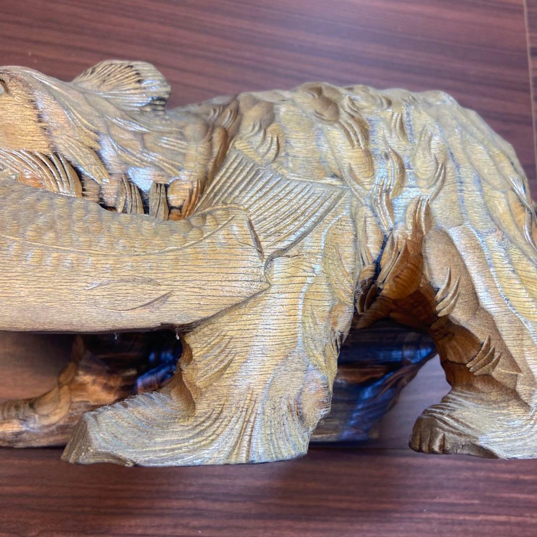 木彫り 熊 置物 アンティーク 5635