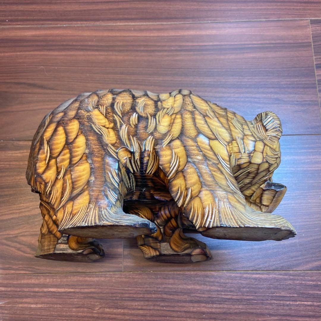 木彫り 熊 置物 アンティーク 5635