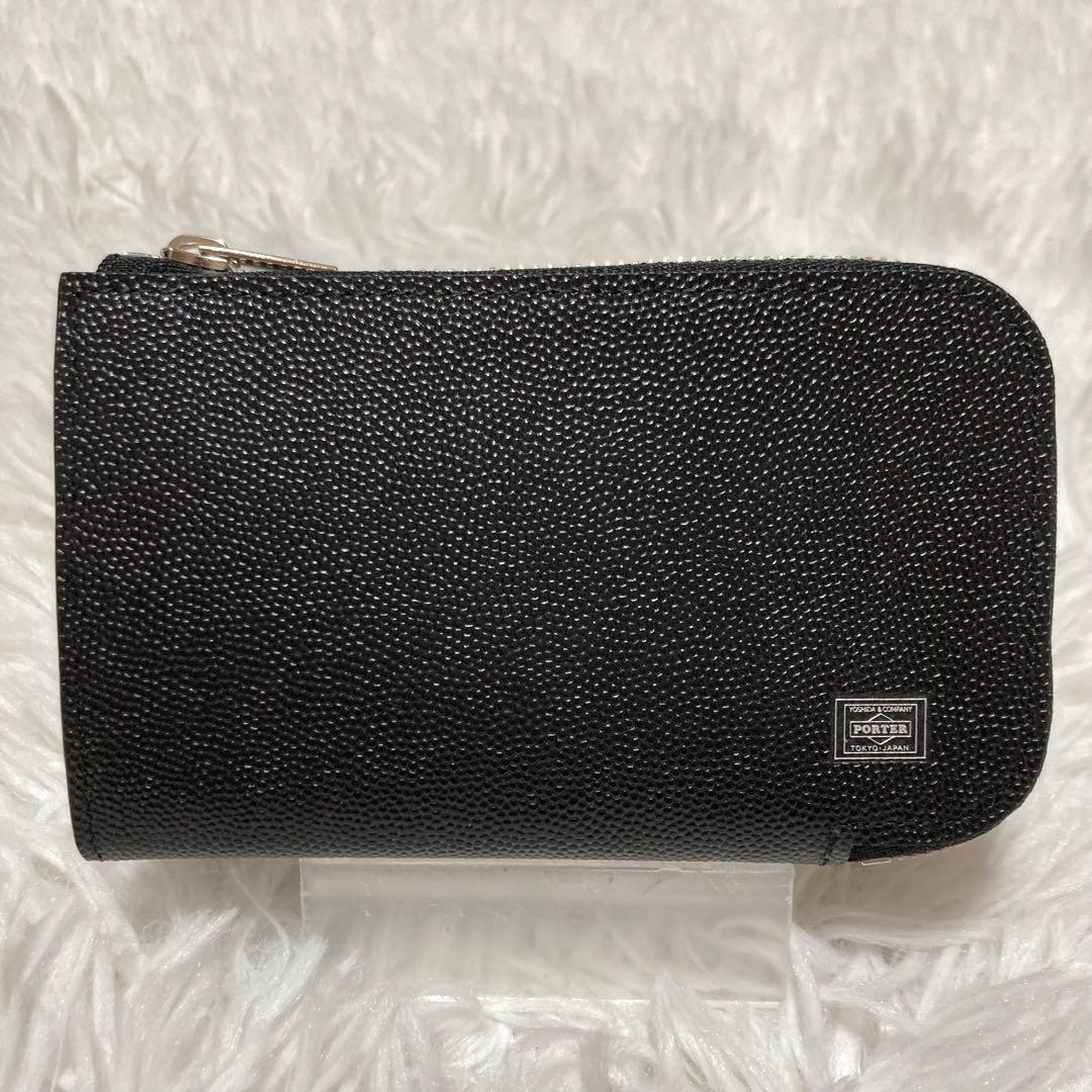 ポーター　エイブル　キーケース　名刺入れ　レザー　3連　L字　シボ革　ジップ