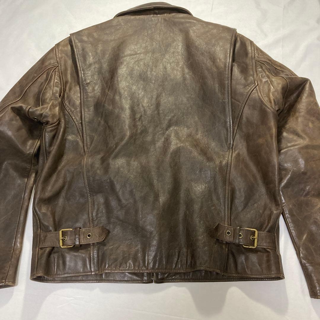 【激シブ】✨ ウインドアーマー レザージャケット 牛革 シングルライダース L
