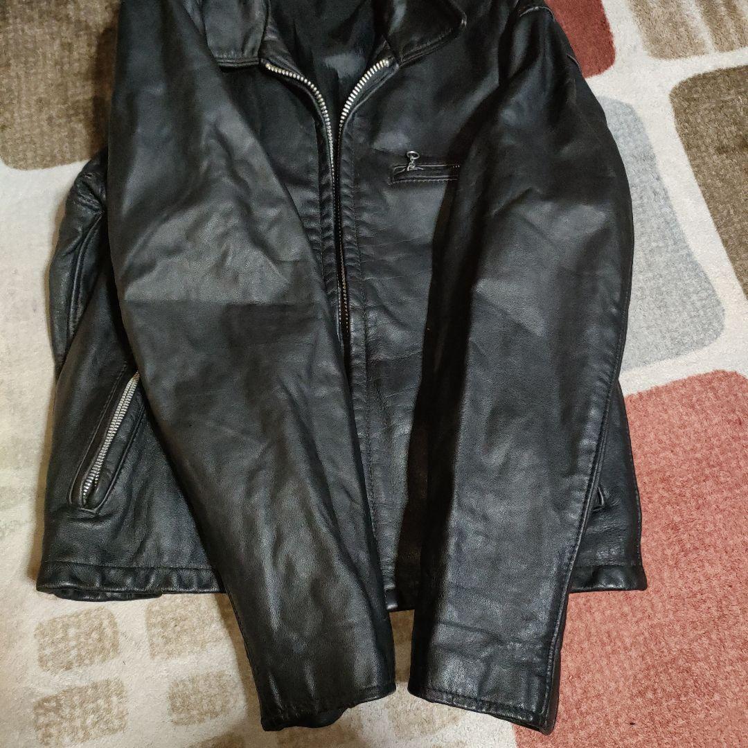 D*A様 人気定番Schot642襟付シングルライダースジャケット３８ダメなら交