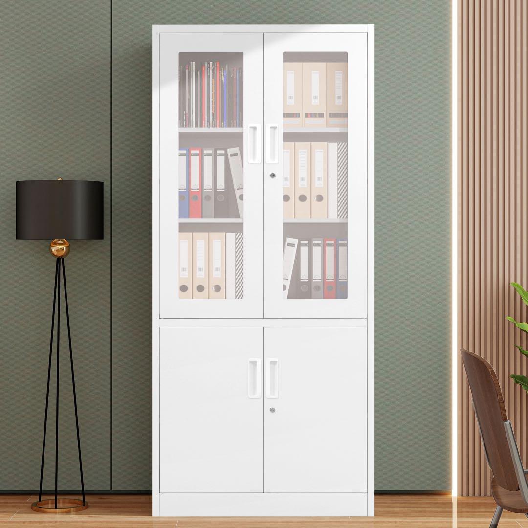 【新品】両開きスチール書庫 高さ180cm 棚板可動 A4対応