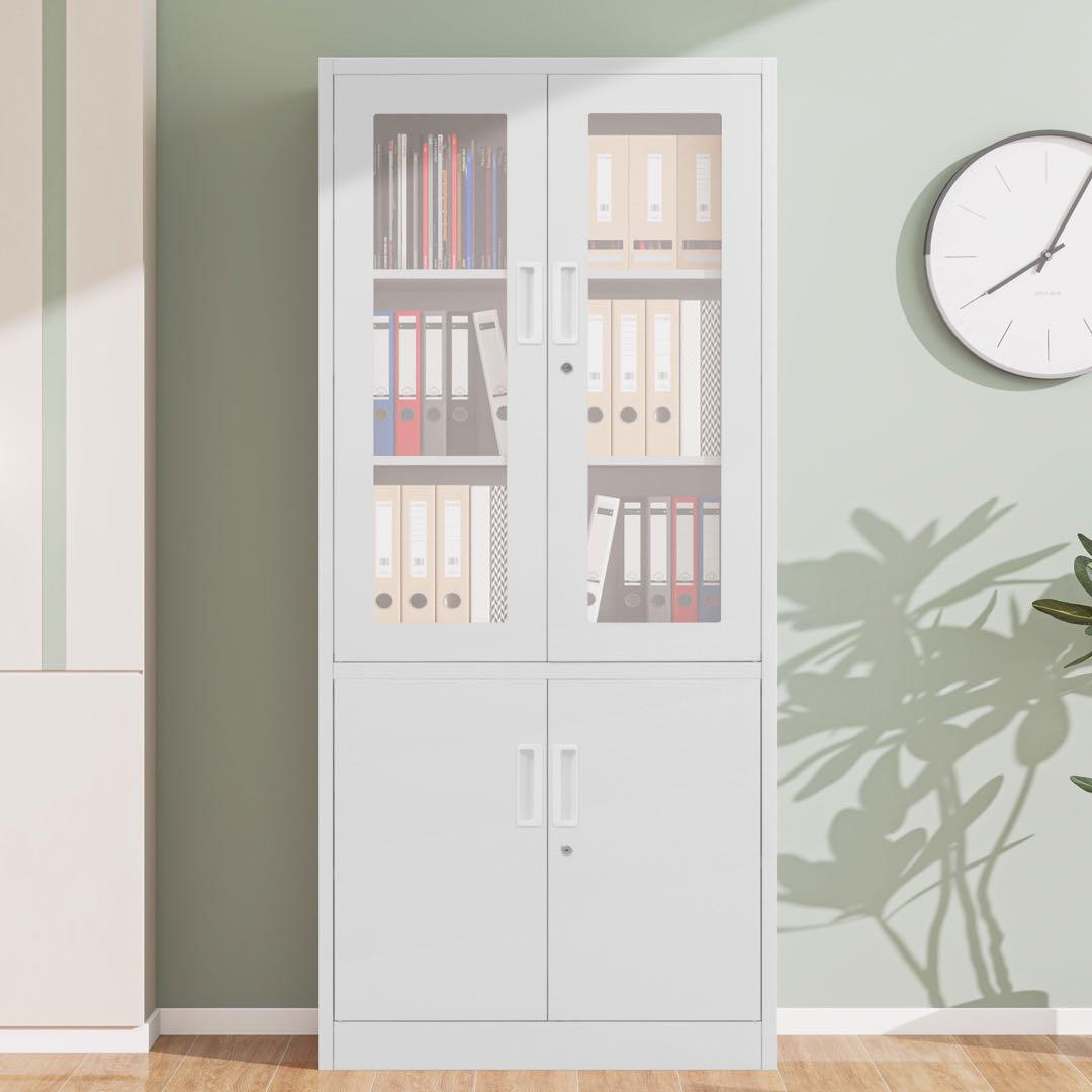 【新品】両開きスチール書庫 高さ180cm 棚板可動 A4対応