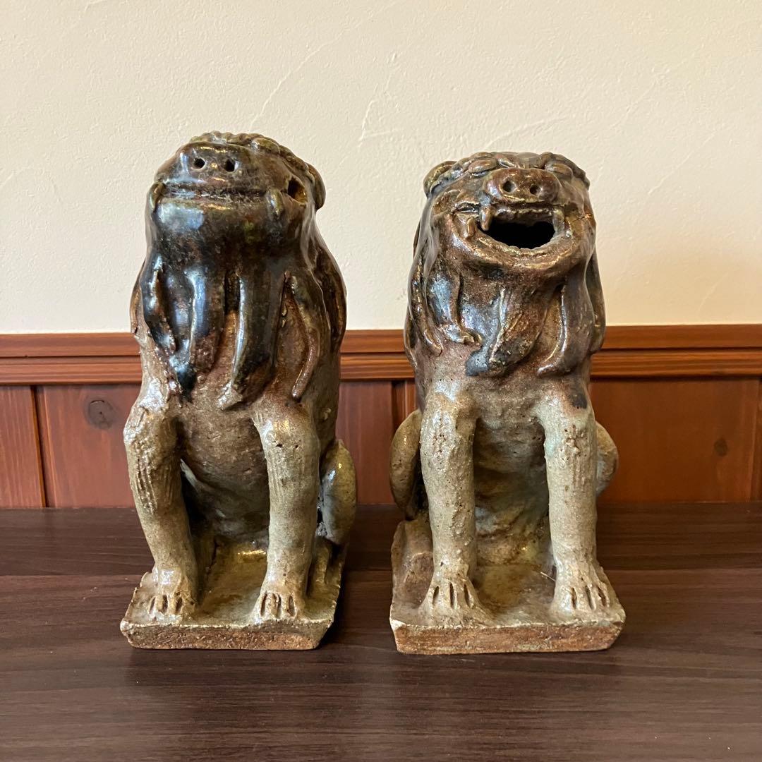 シーサー 狛犬 置物 骨董 古美術 工芸 縁起物