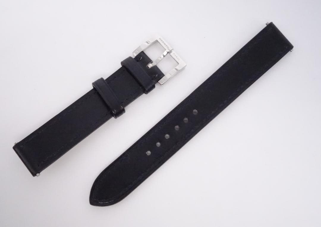 HERMES エルメス レザーベルト 14mm ブラック ボックスカーフ □E