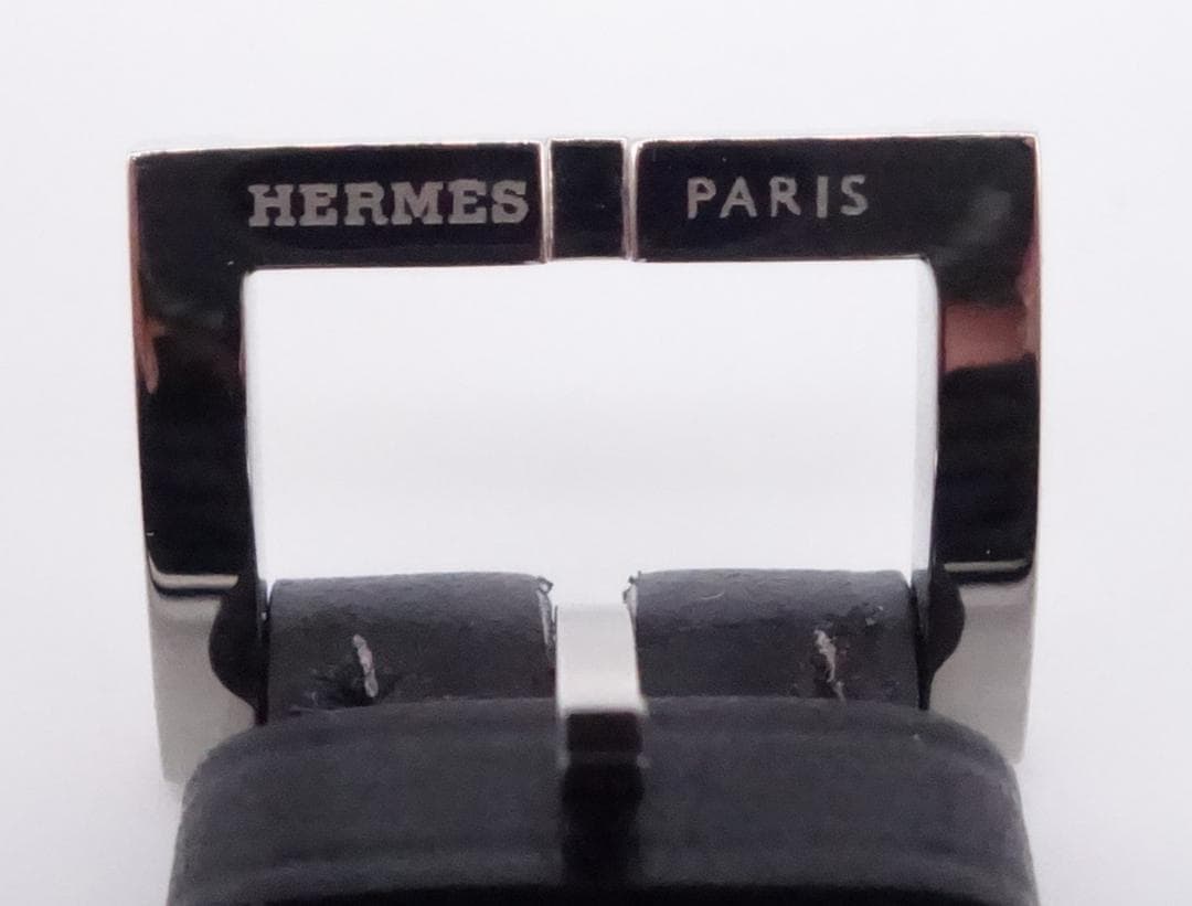 HERMES エルメス レザーベルト 14mm ブラック ボックスカーフ □E