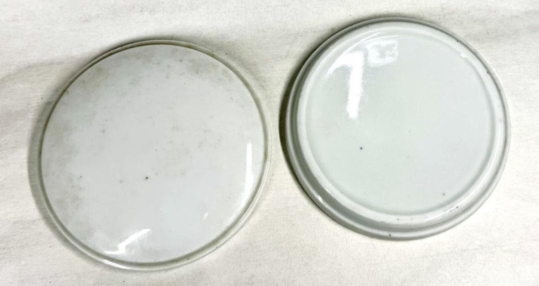 時代物 古染付唐草花文香合 青花 唐物 茶道家旧蔵 歴史有る年代物WWTT050