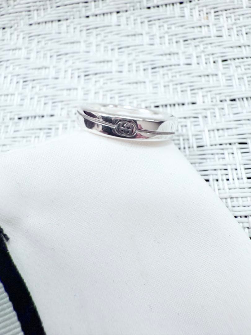 グッチ　表記　8 ダイアゴナル インターロッキングスリム 925 リング　指輪