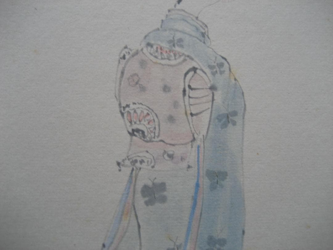 斎藤真一　明治の娘　色紙真筆昭和58年（1983）作