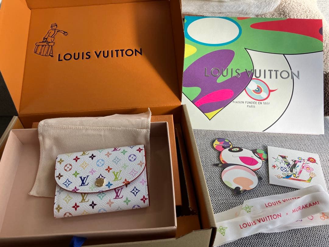 新品★ルイヴィトン ポルトモネロザリ　マルチカラー　村上隆　コラボ