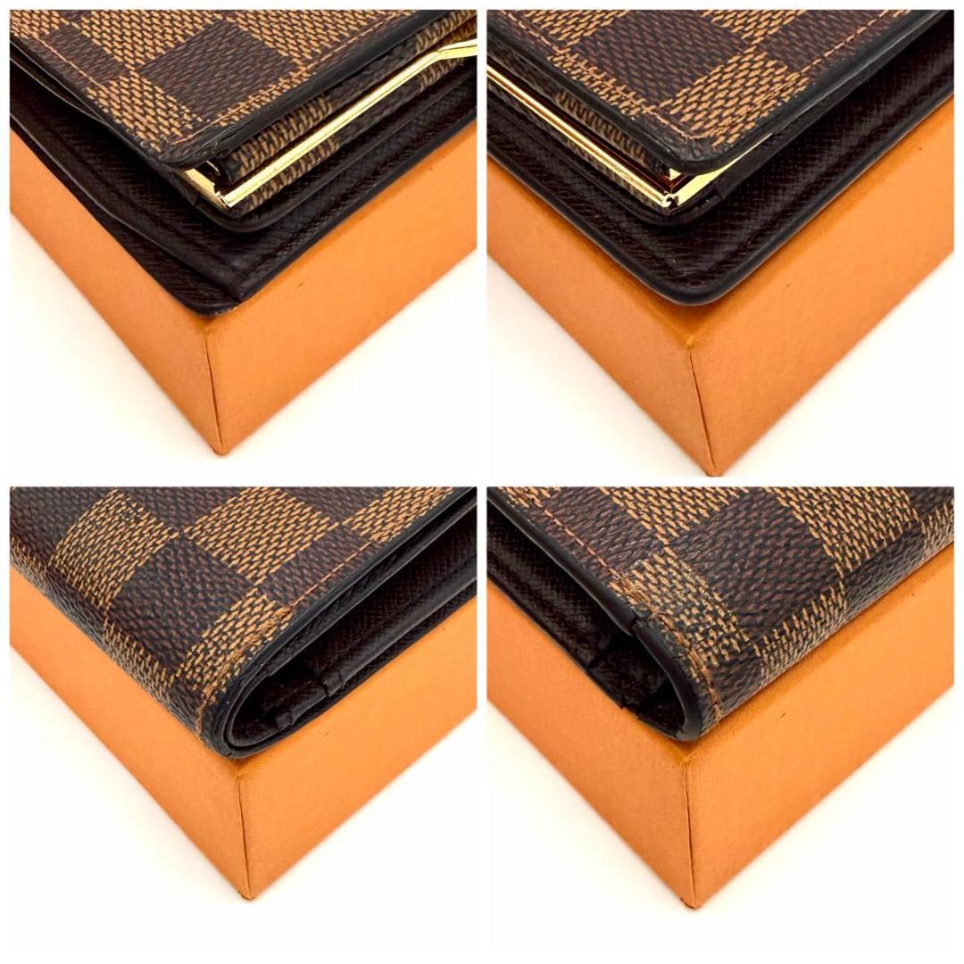 【美品】ルイヴィトン ダミエ エベヌ ヴィエノワ 二つ折り財布 N61674