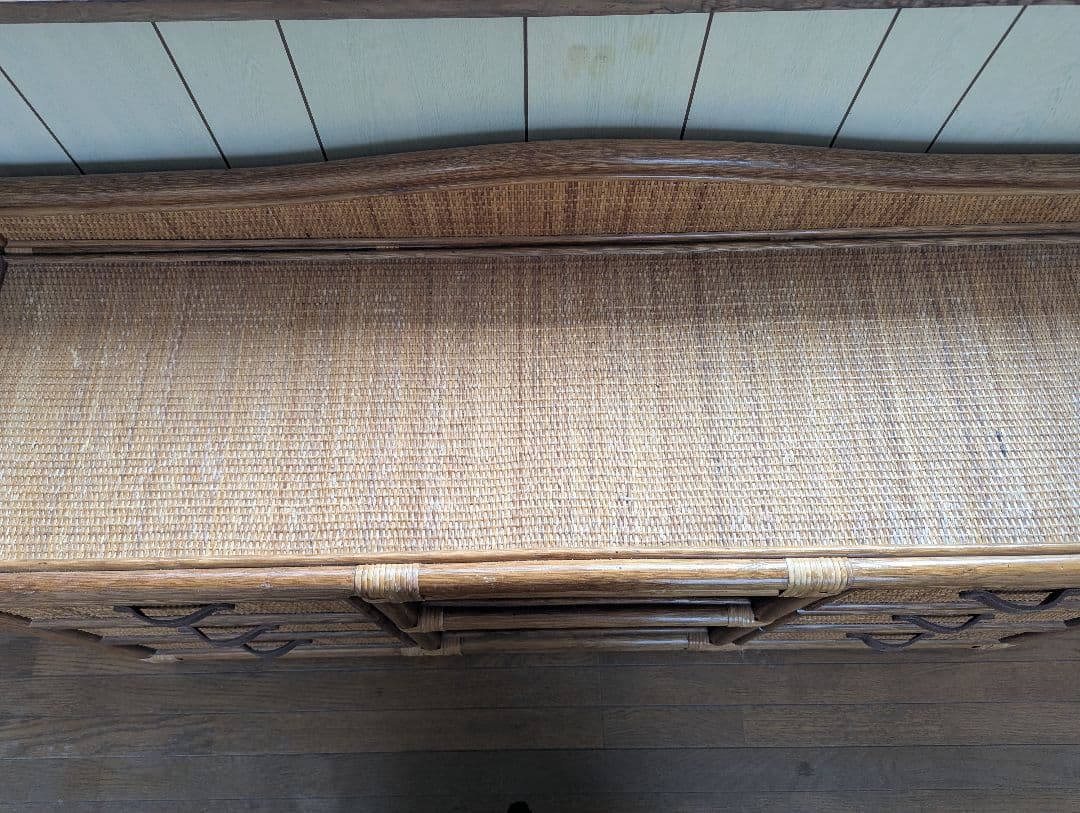 ラタン収納キャビネット 6引き出し付き