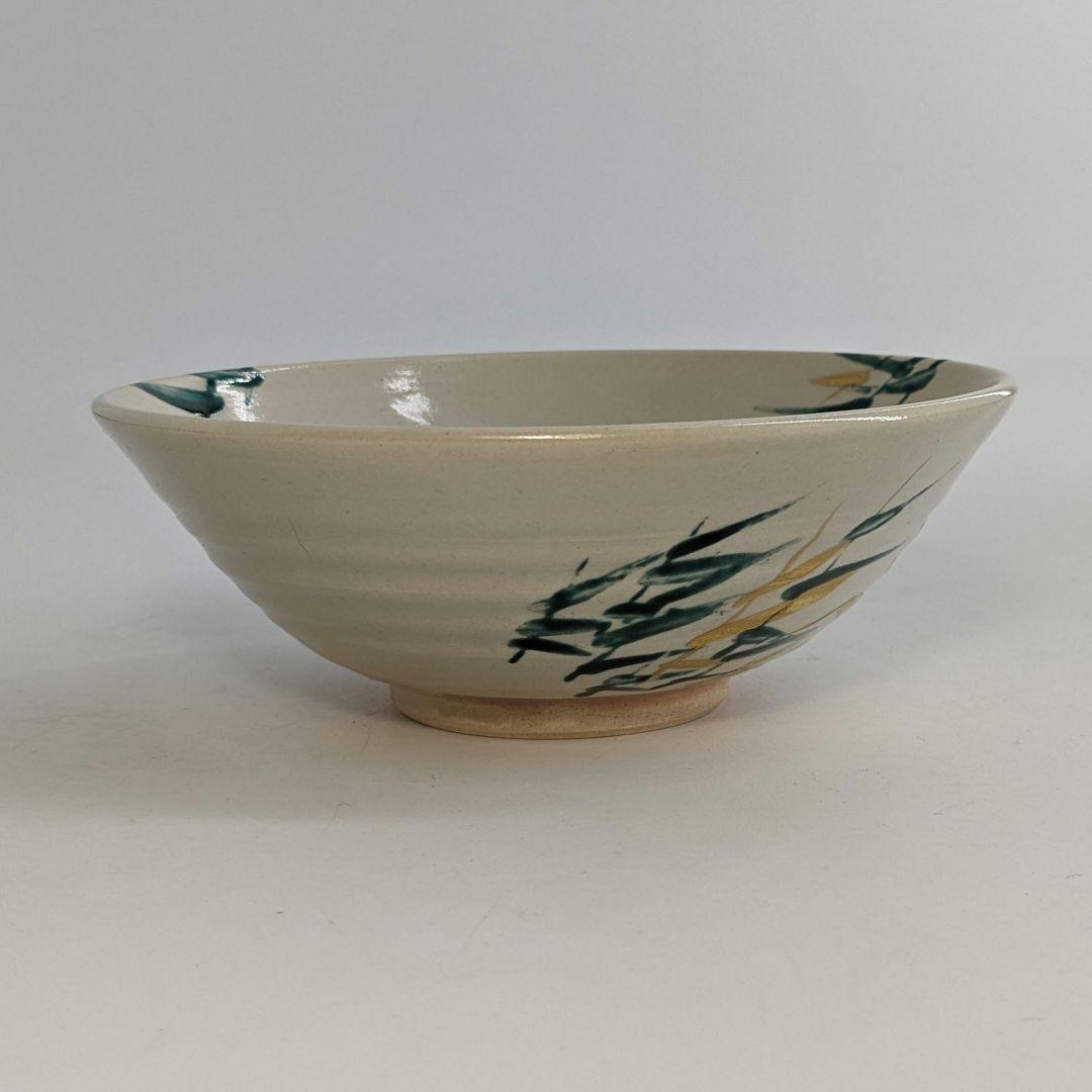 三浦竹軒 京焼 引舟図平茶盌 共箱共布 清水焼 色絵金彩抹茶碗 抹茶茶碗 茶道具