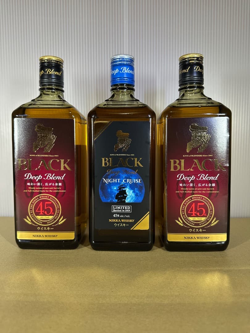 ニッカブラック ディープブレンド　ナイトクルーズ　初代ラベル3本セット