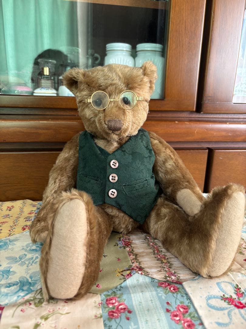 アーリー・アメリカン・テディベア 眼鏡付き