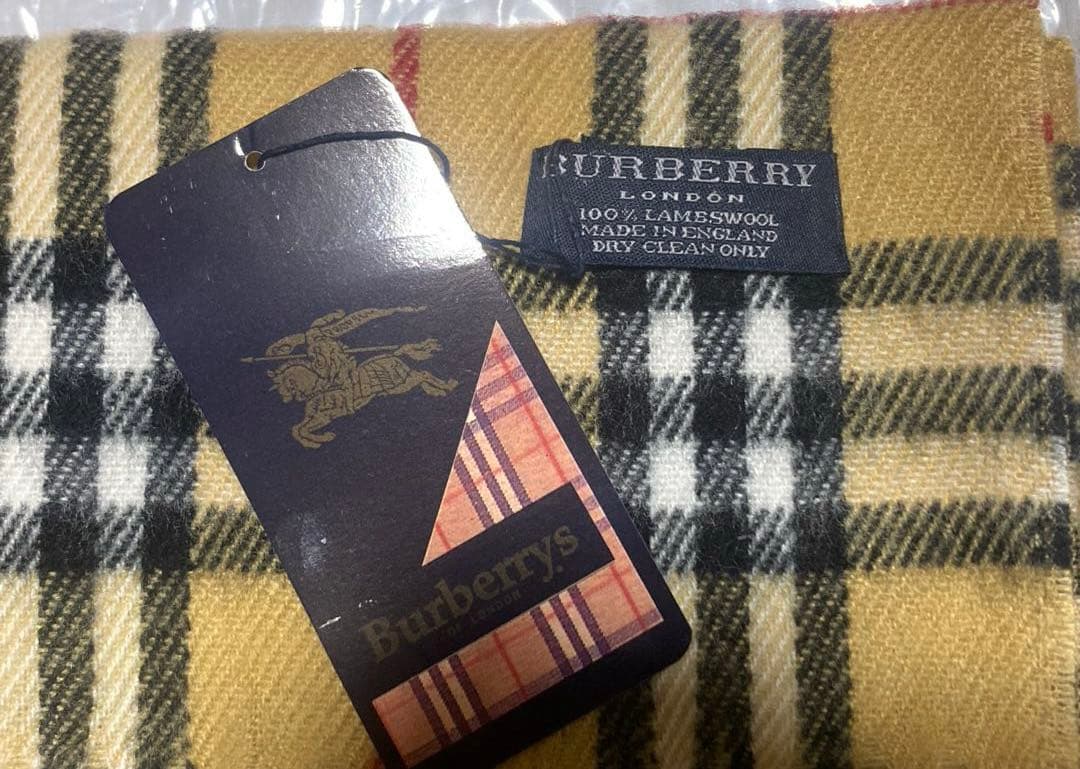 英国製！　BURBERRY ラムウールマフラー ノバチェック　未使用