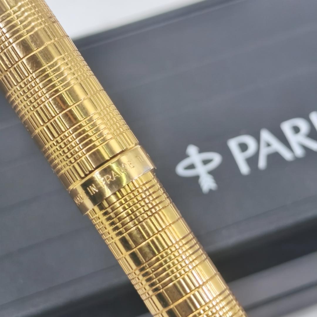 PARKER　パーカー　75　ゴールドチェック　ノック式　ボールペン