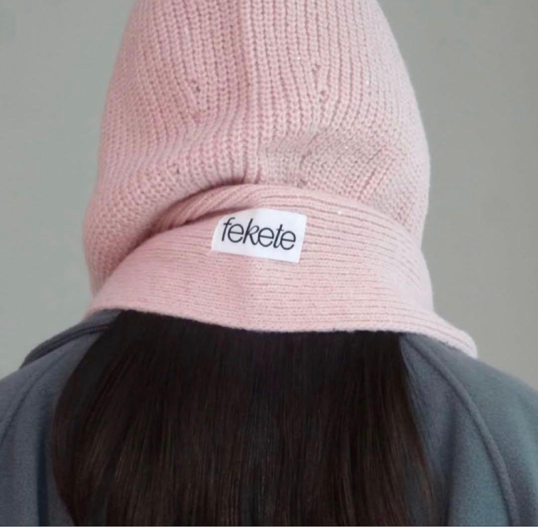 FEKETEラメフーディーマフラー ピンク