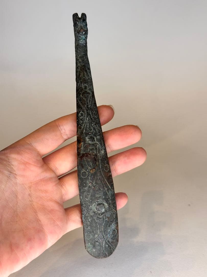 青銅製 ドラゴンデザイン 装飾品 龙头装飾 置物 古美術品