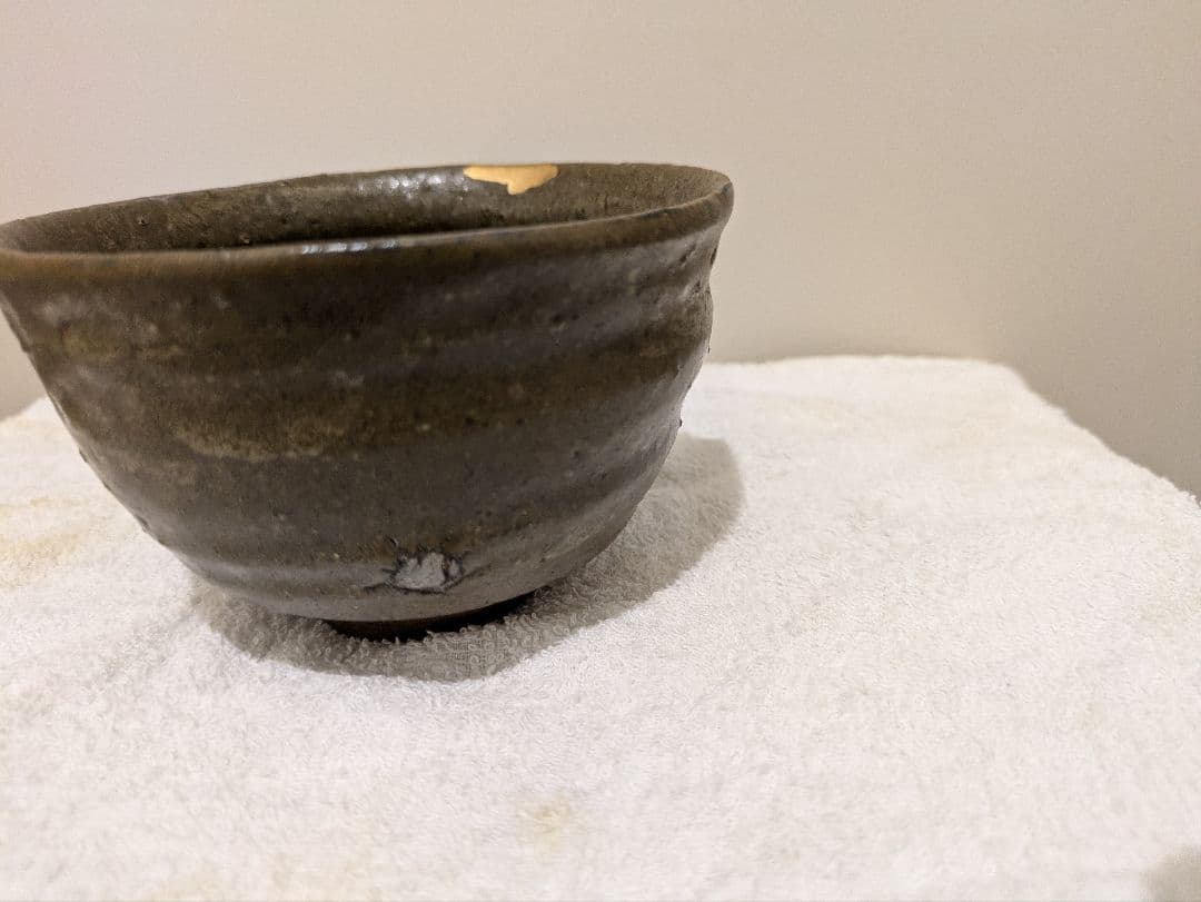 江戸時代　古唐津　三日月高台　茶碗　金直し　時代箱　唐津　時代物