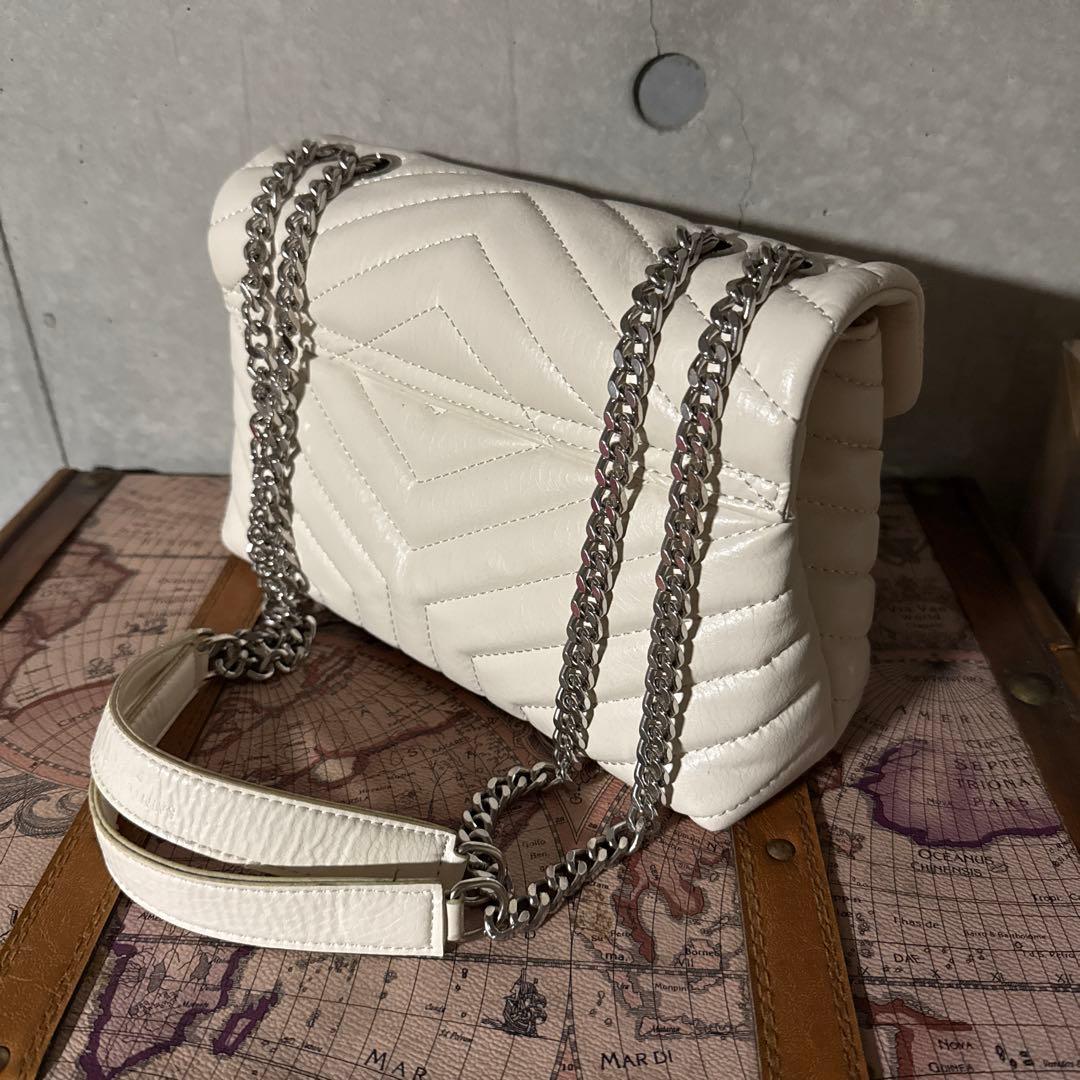 ホワイト【ハンドバッグ】ショルダーバッグ