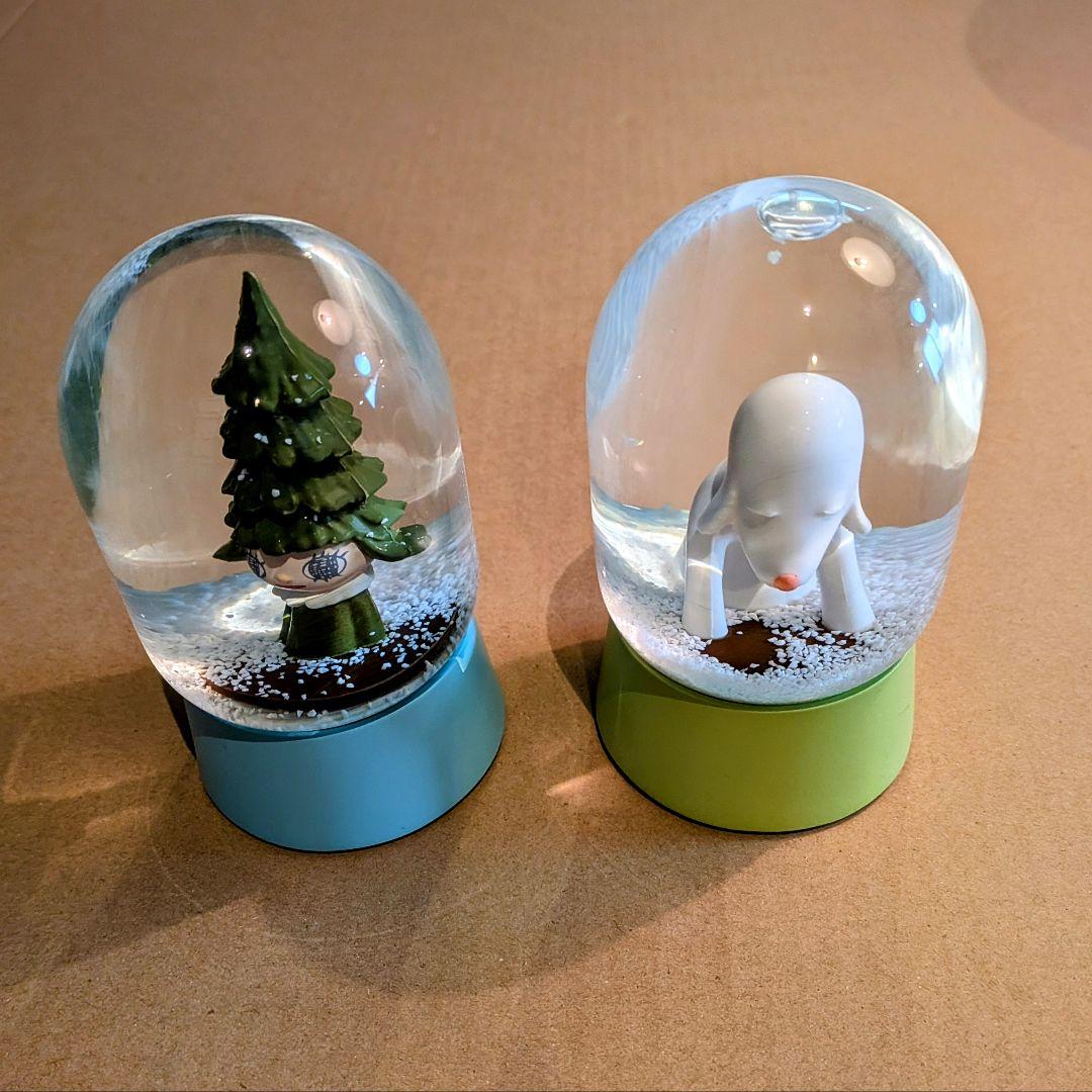 奈良美智「あおもり犬スノードーム」「森の子スノードーム」セット