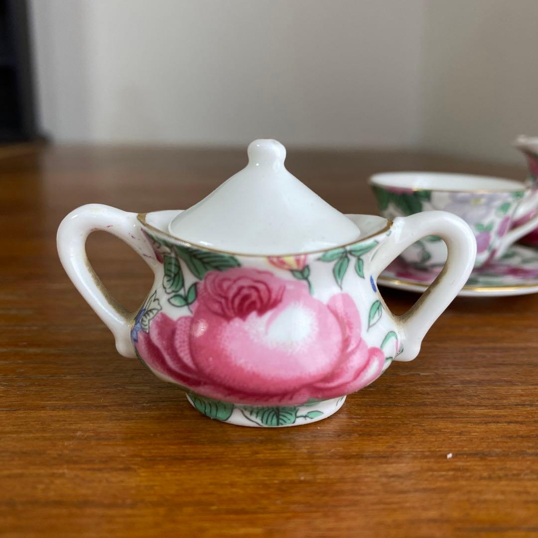 クラウンスタッフォードシャー チャンツ　ローズ　ブーケ　ミニチュア　ティーセット