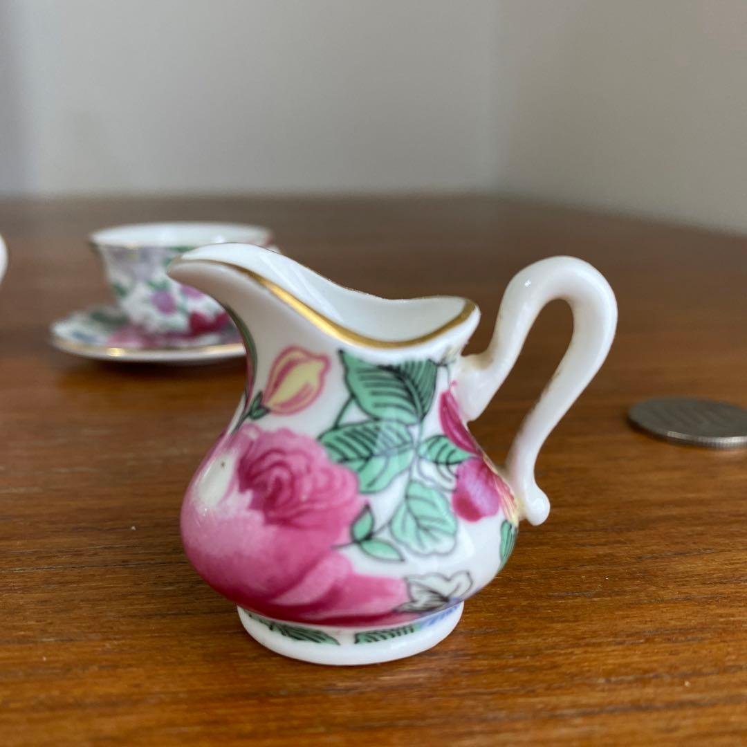 クラウンスタッフォードシャー チャンツ　ローズ　ブーケ　ミニチュア　ティーセット