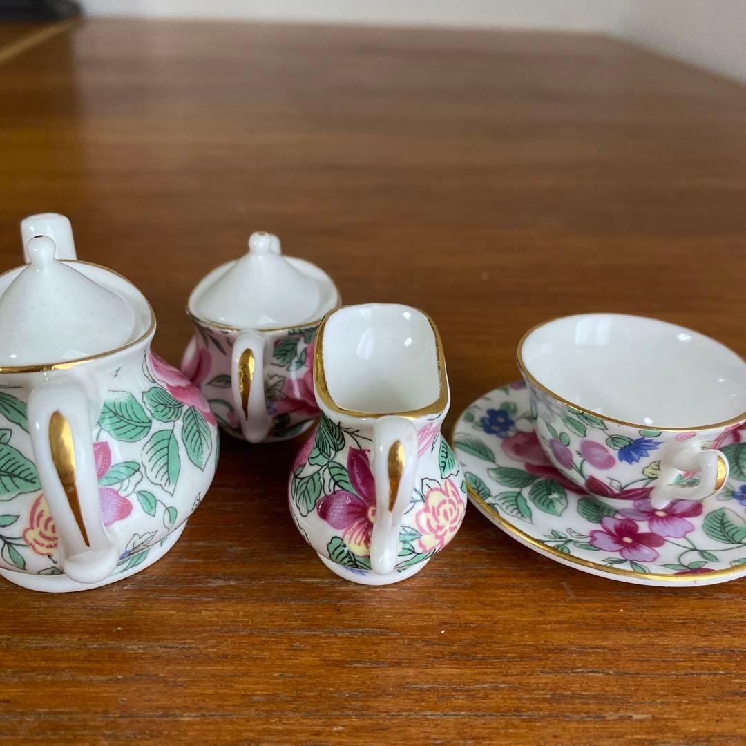 クラウンスタッフォードシャー チャンツ　ローズ　ブーケ　ミニチュア　ティーセット