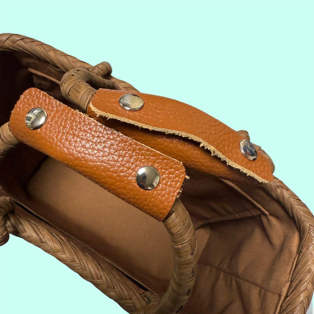 【新品】日本製　山ぶどう　カゴバッグ　持ち手リング　Ｌサイズ