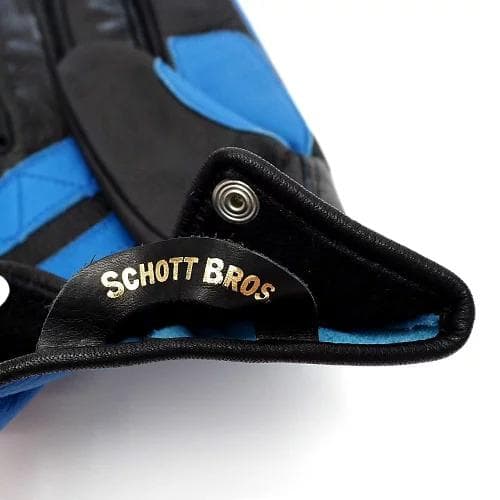 G06398 未使用品 Schott ワンスター 革手袋：L ブルー/ブラック