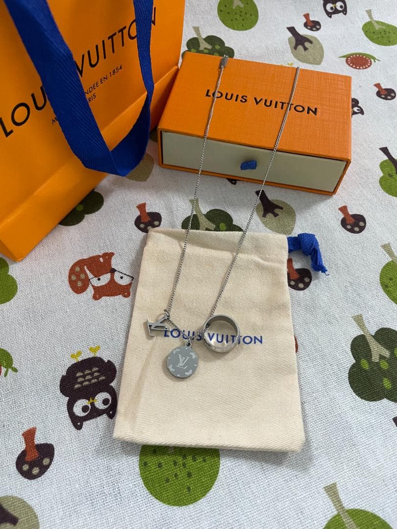 メンズ ネックレス 人気☆リング ネックレス モノグラム