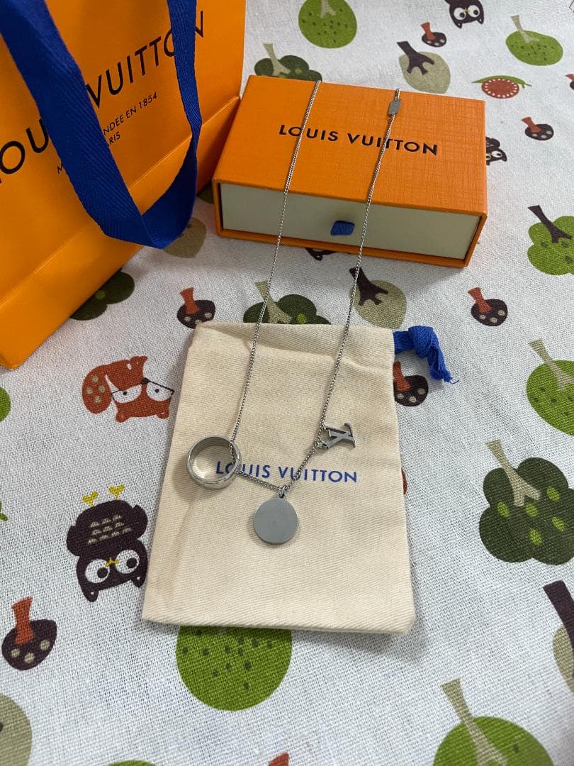 メンズ ネックレス 人気☆リング ネックレス モノグラム