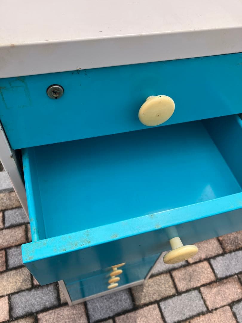 TOHO スチール キャビネット 引き出し 事務用品　レトロポップカラー