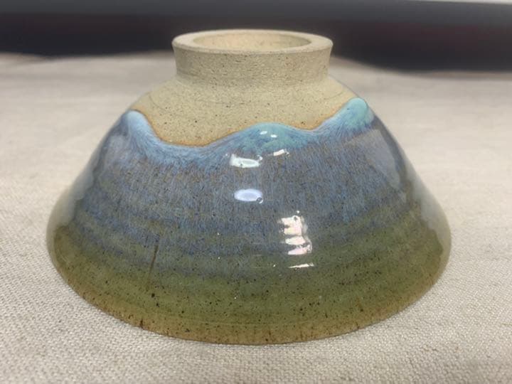 抹茶碗　平茶碗　青釉　貫入あり　茶道具