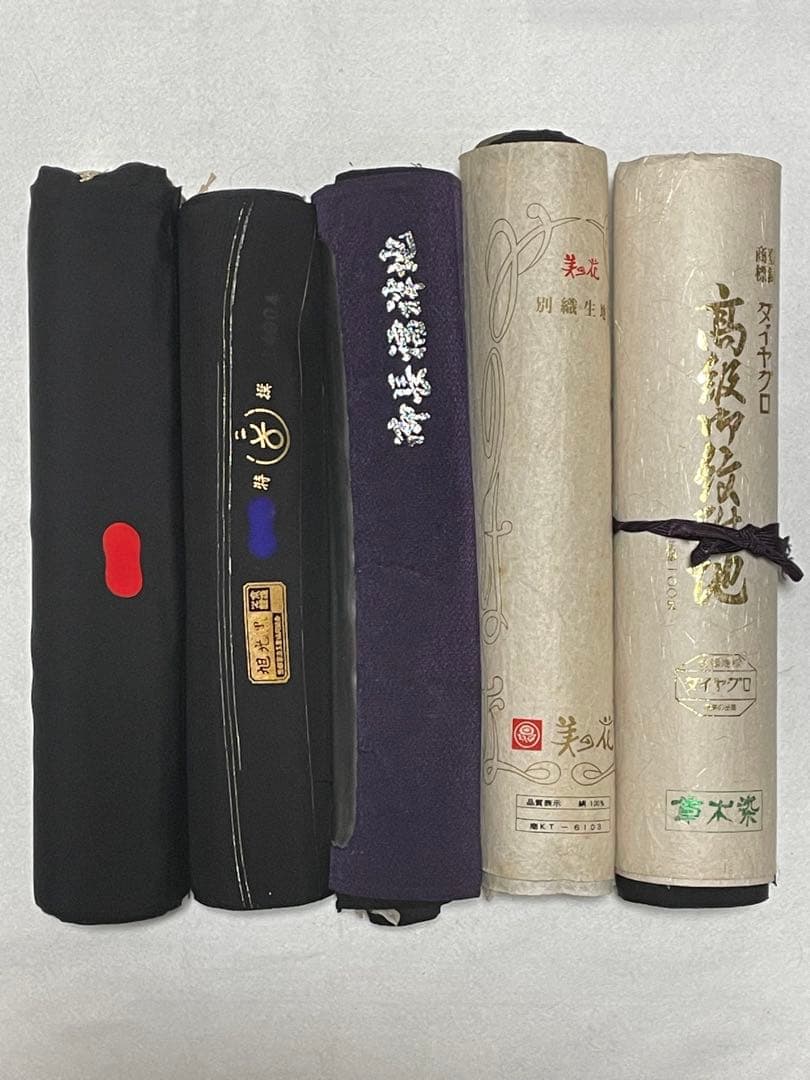 呉服店在庫・未使用品　正絹　反物　黒色　5点まとめて