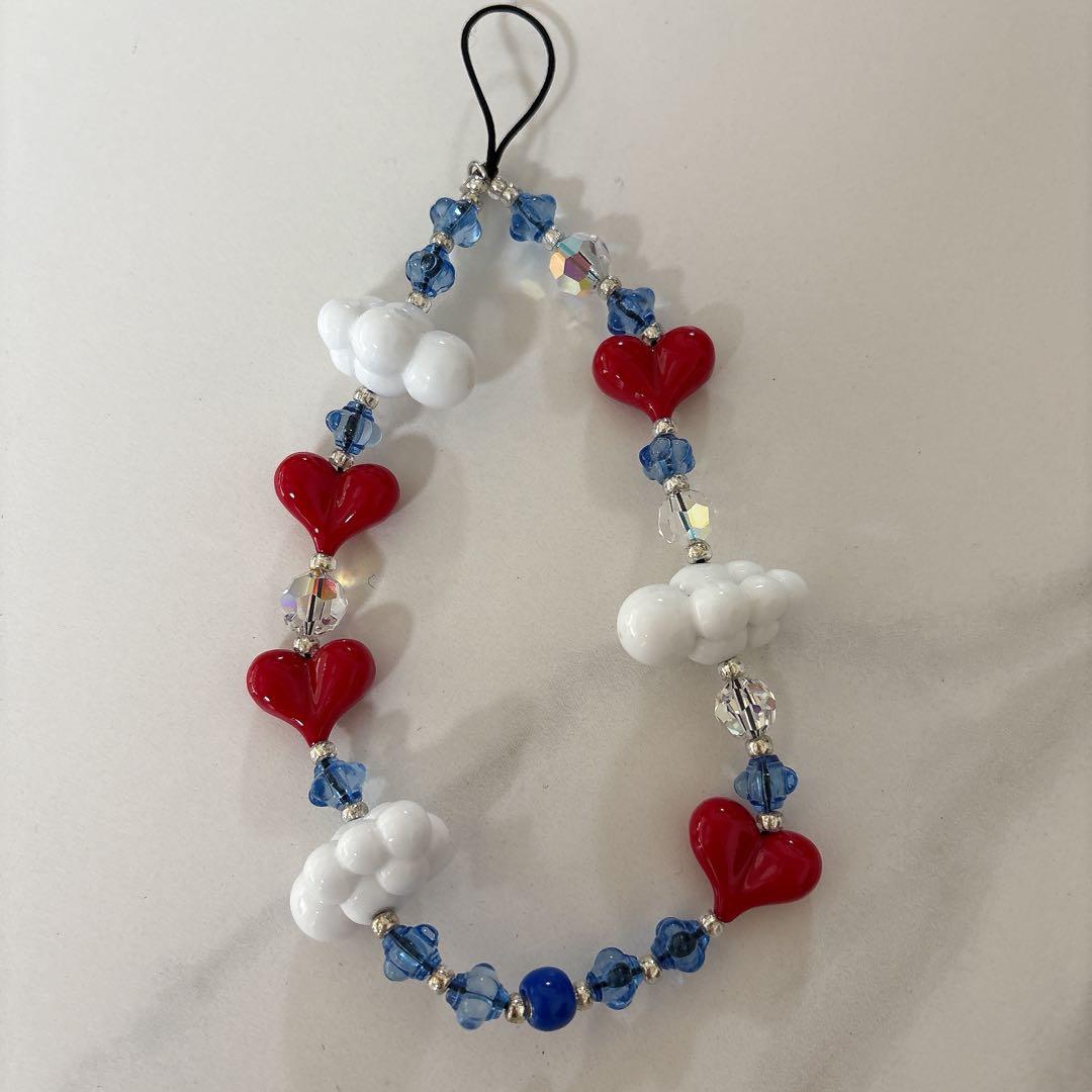 正規品stringtingカラフルハート雲スマホストラップ