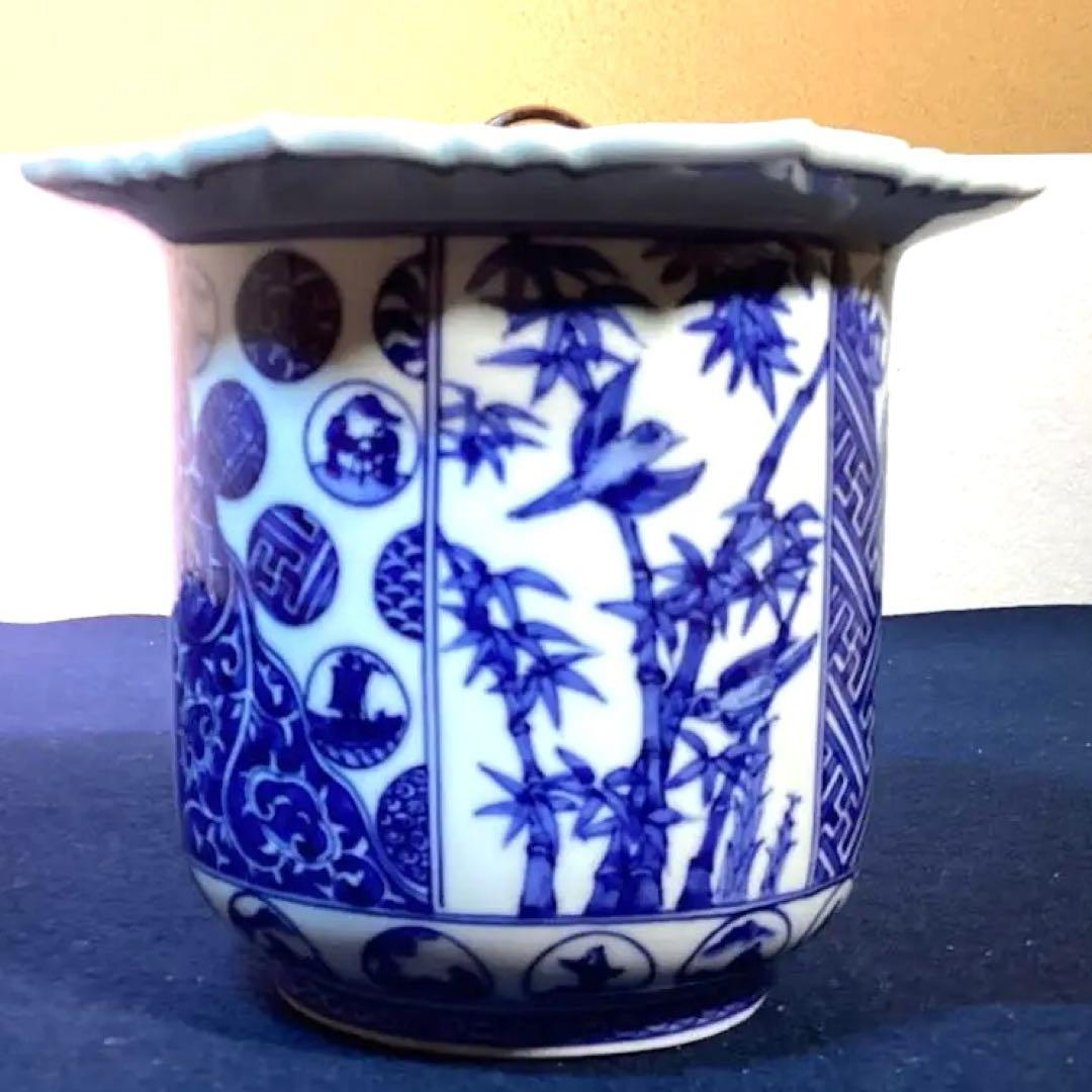 西村徳泉作　祥瑞輪花形水指　尋牛斎箱