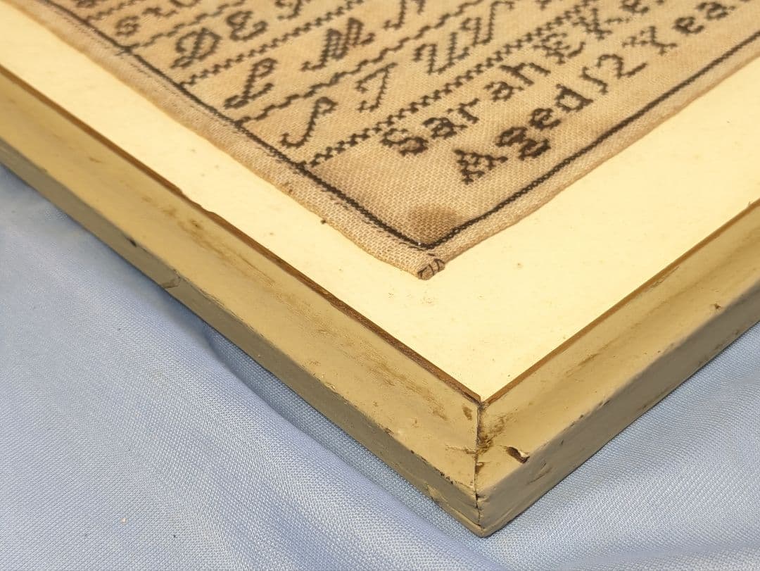 イギリス アンティーク 刺繍額 スクールサンプラー 12歳制作