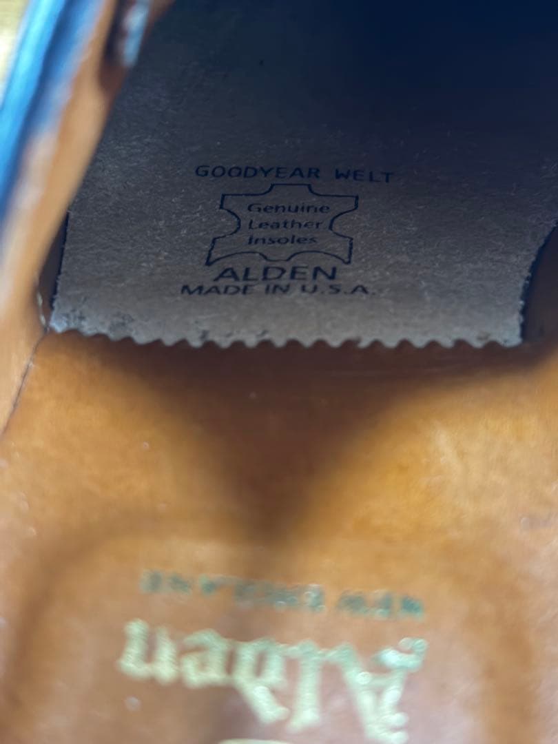 オールデン 975 ロングウィングチップ ブラック コードバン 7 B/D