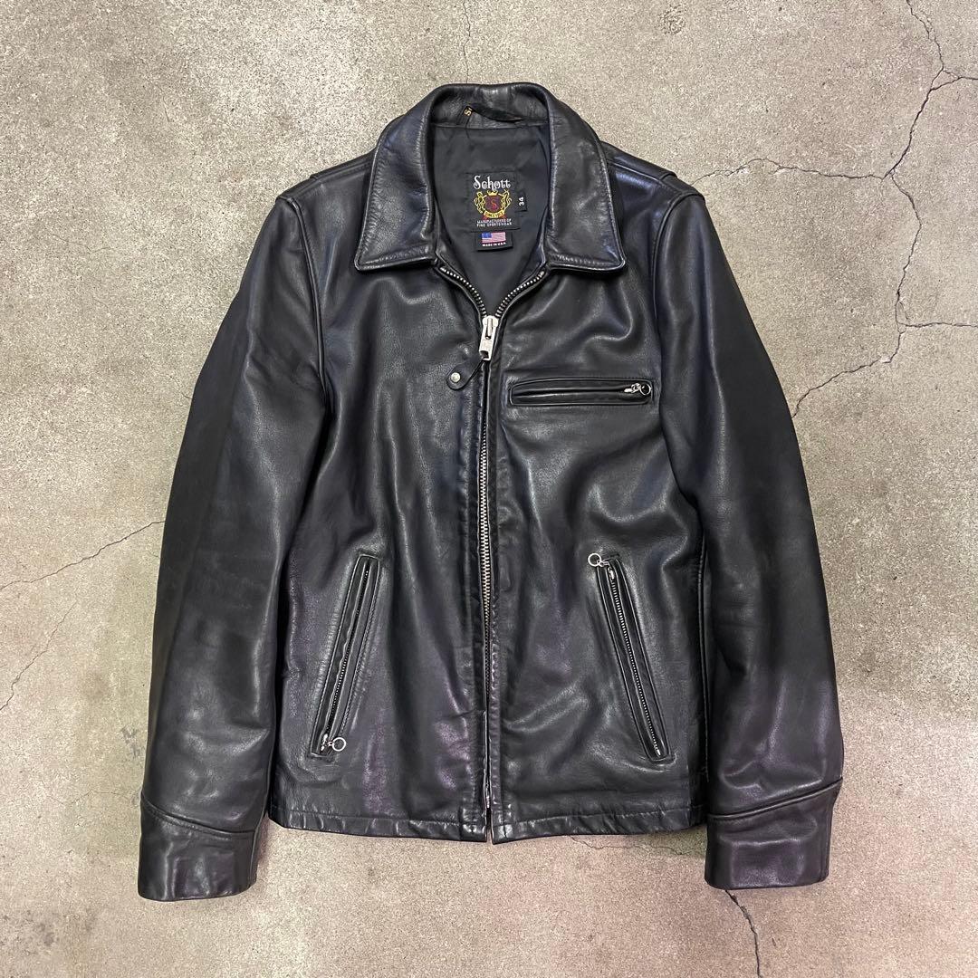 Schott 103US ショット レザーシングルライダースジャケット 34