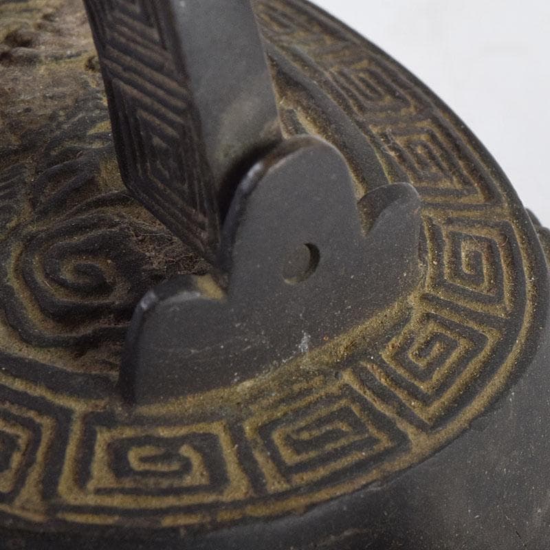 中国　古銅　神獣雷刻　水滴　書道具　V　R9176