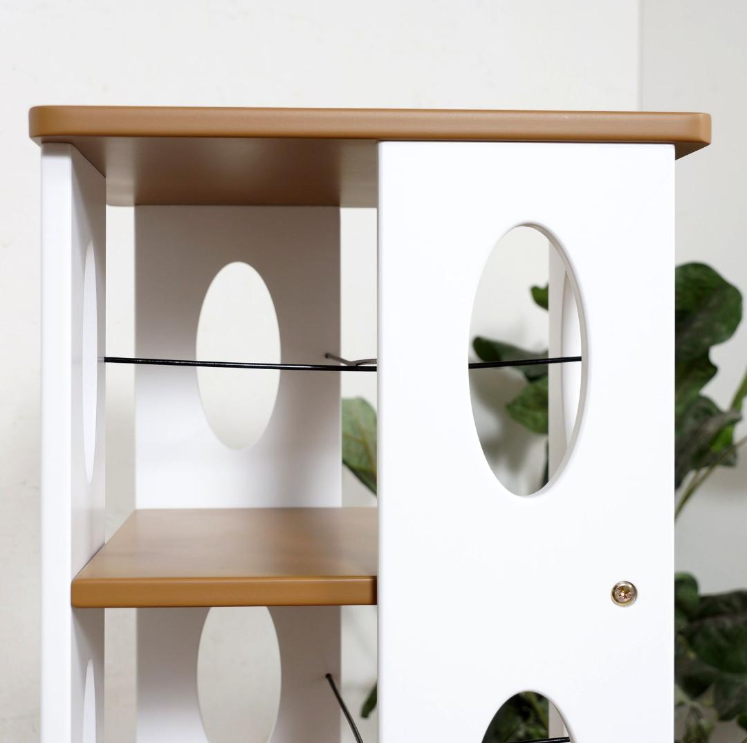 完成品!　　回転式　本棚　ブックシェルフ　DVD ラック　5段