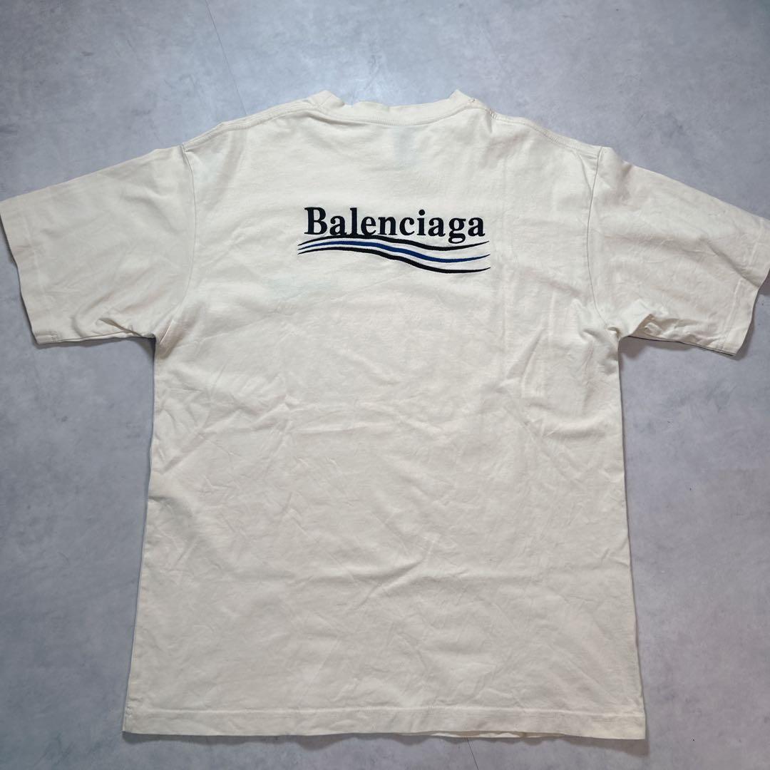 BALENCIAGA バレンシアガ Tシャツ 刺繍ロゴ アイボリー XXS .