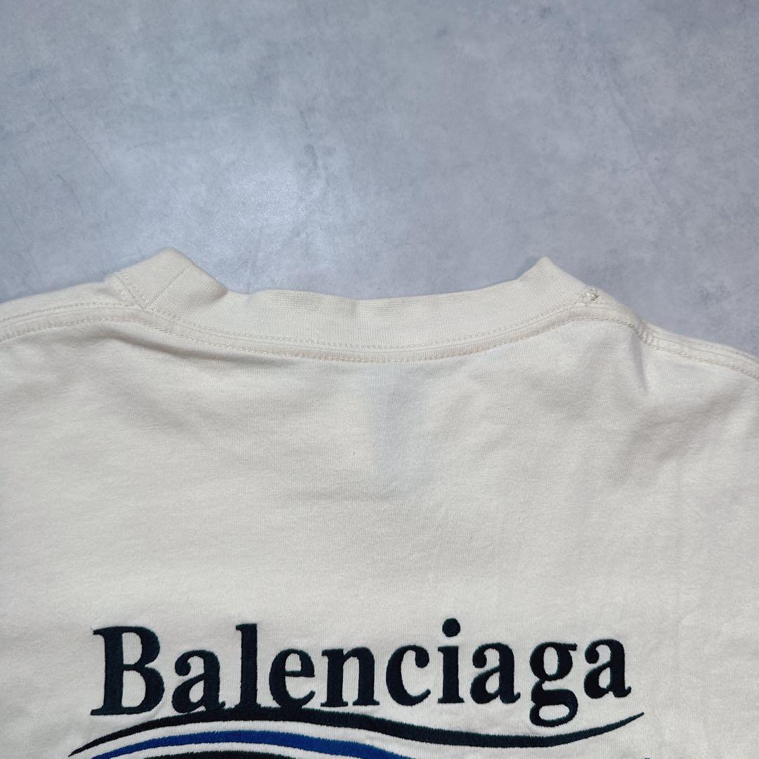 BALENCIAGA バレンシアガ Tシャツ 刺繍ロゴ アイボリー XXS .