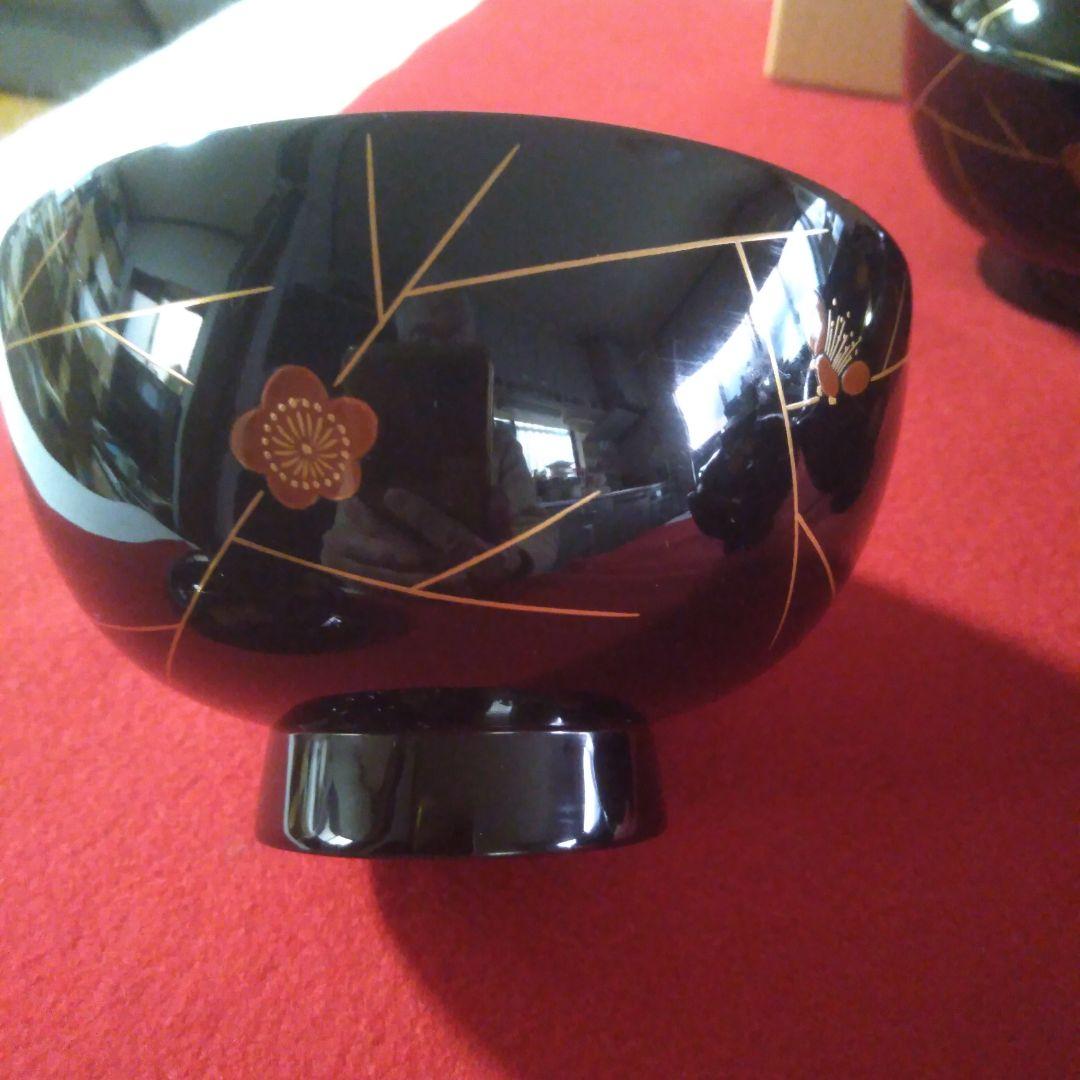 輪島塗稲忠漆芸堂謹製　椀五客未使用品