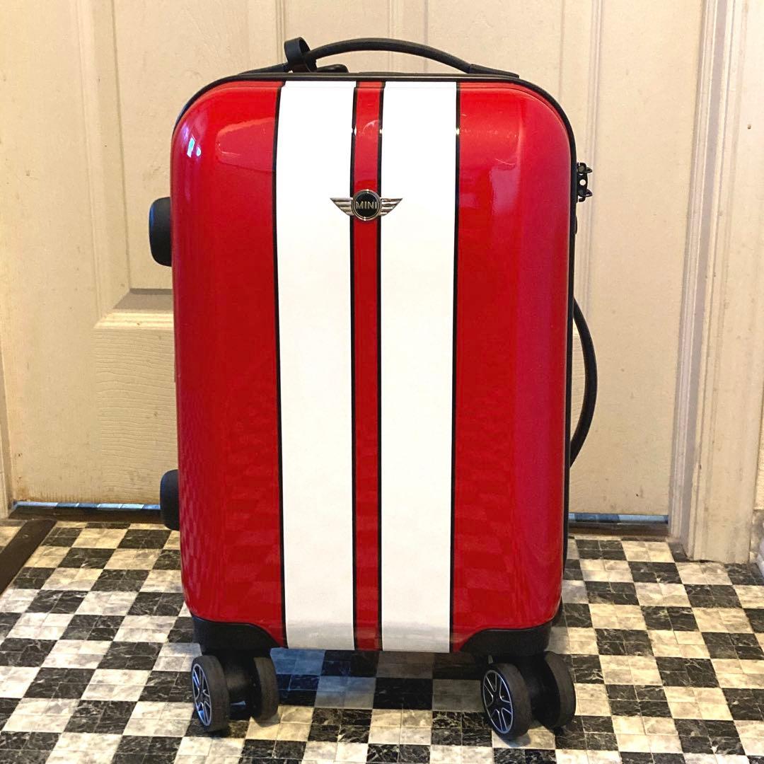 MINI ストライプ キャリーケース カバー付き レッド 赤