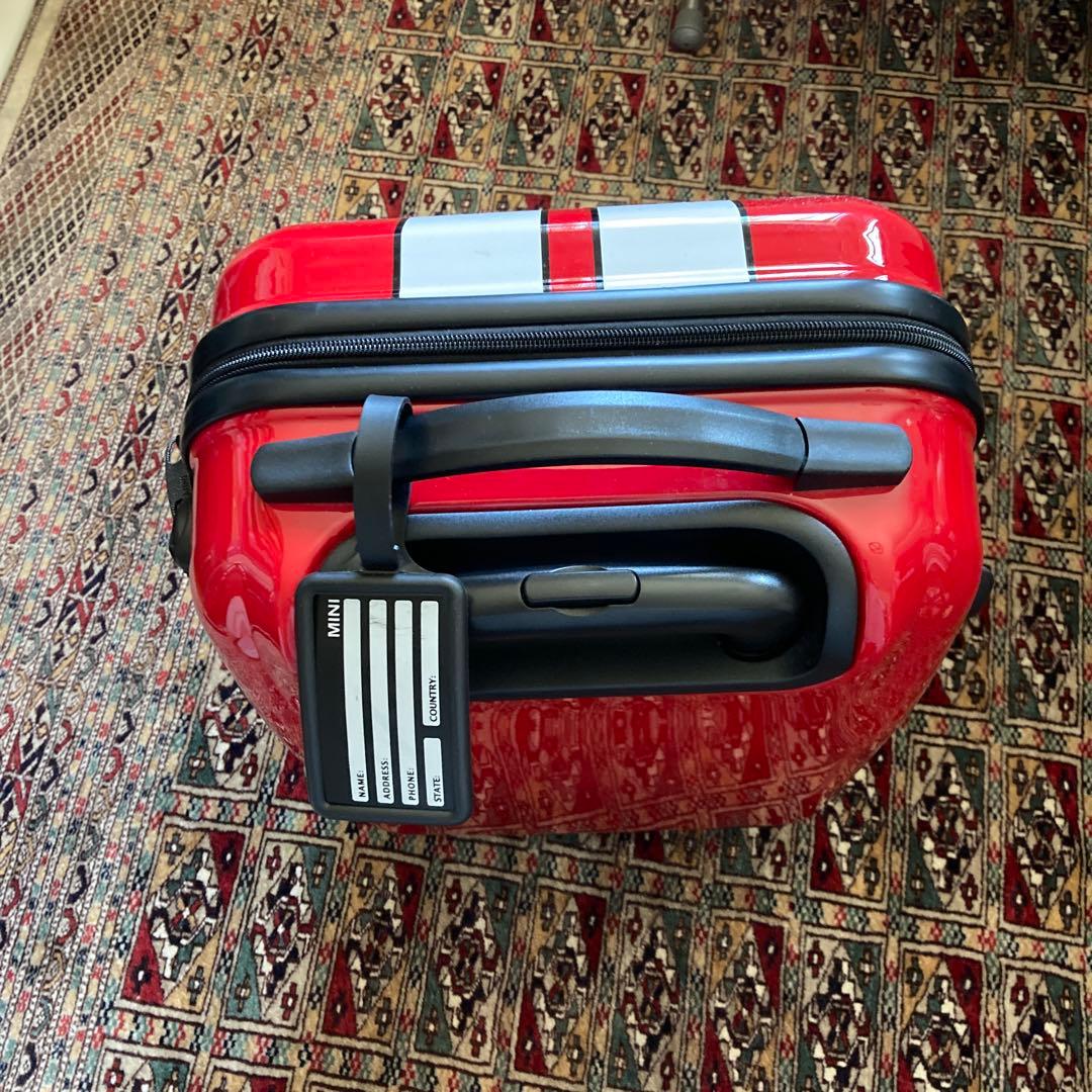 MINI ストライプ キャリーケース カバー付き レッド 赤