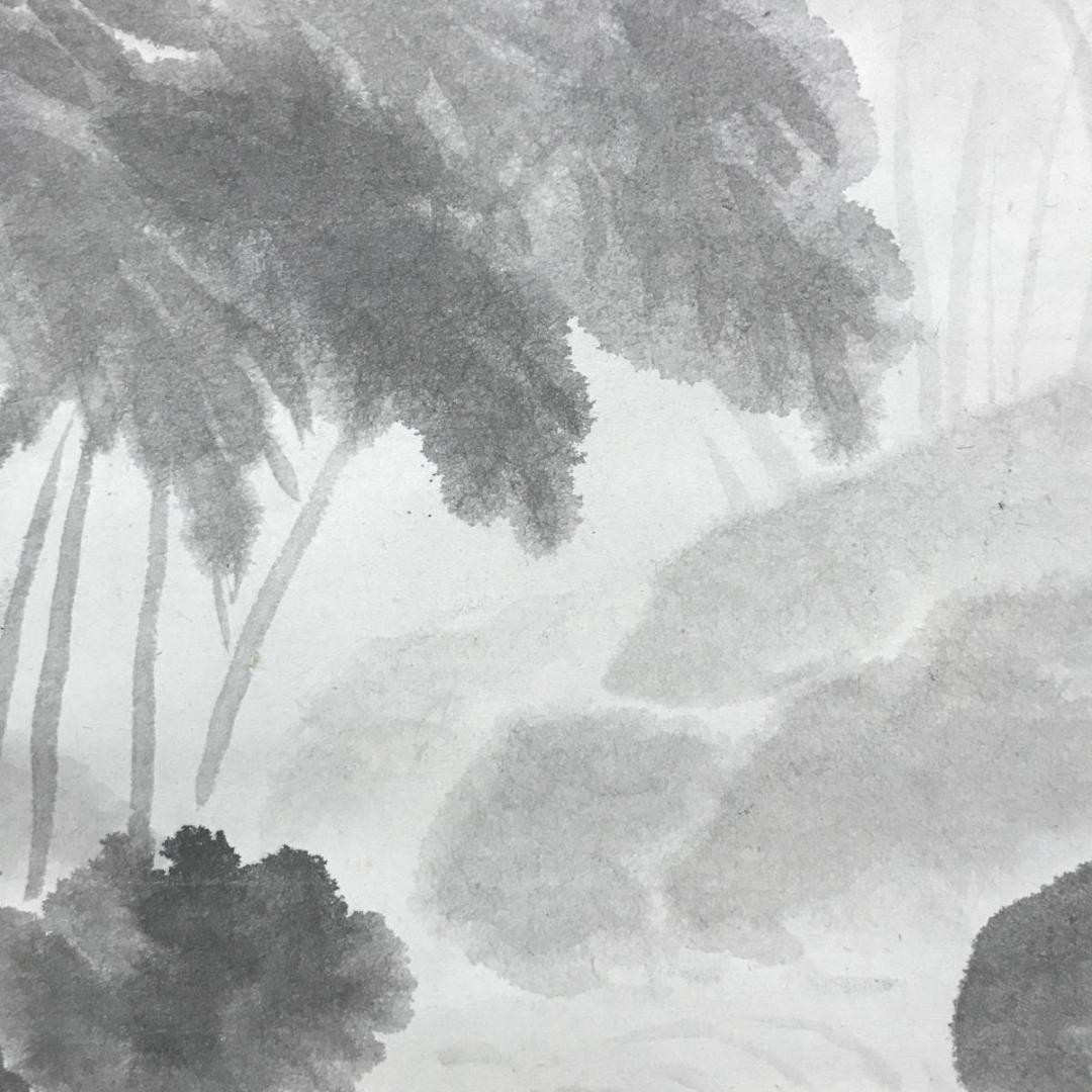 【真作】聖真/ながれ/渓流図/山水図/横物/掛軸/名家伝来/AB-918