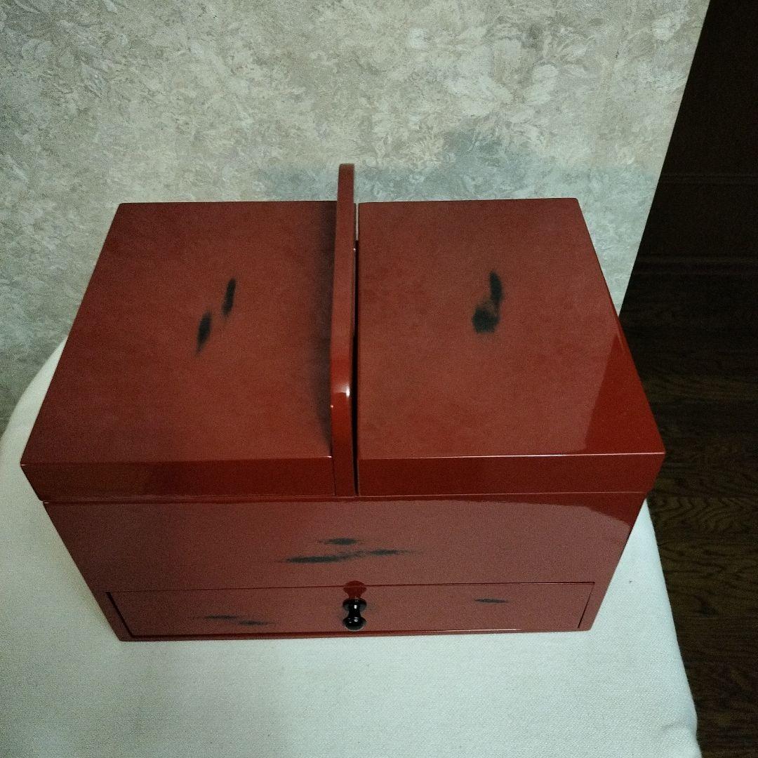 【未使用】根来塗　裁縫箱　小物入れ